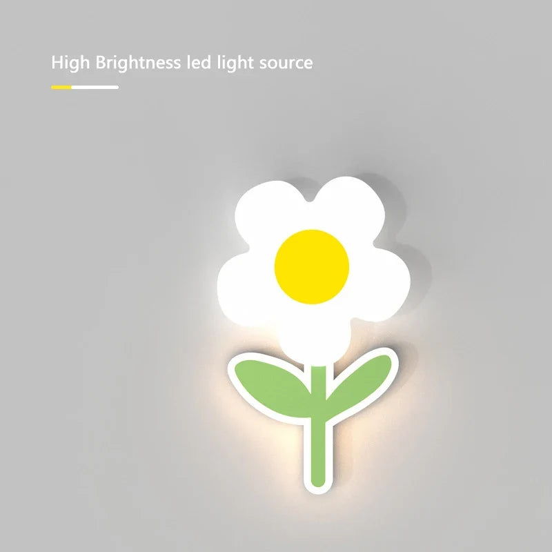 applique murale led fleur pour enfants avec télécommande