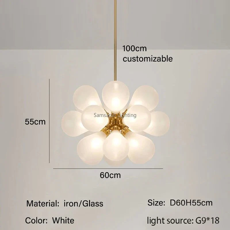 suspension moderne en verre design pour décoration intérieure