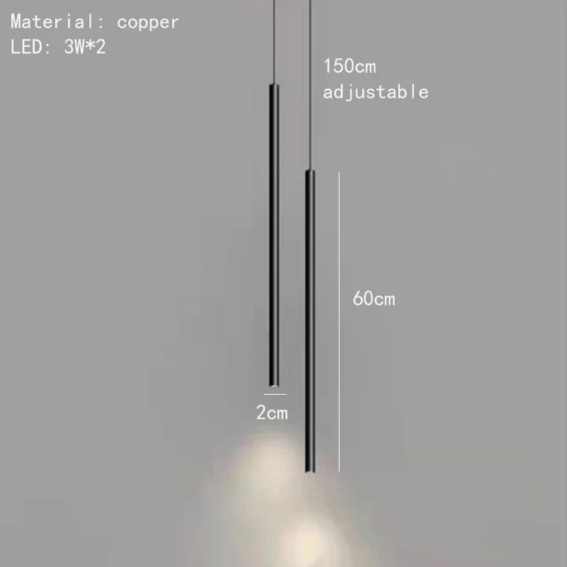 suspension minimalistes en cuivre fil réglable 4000k
