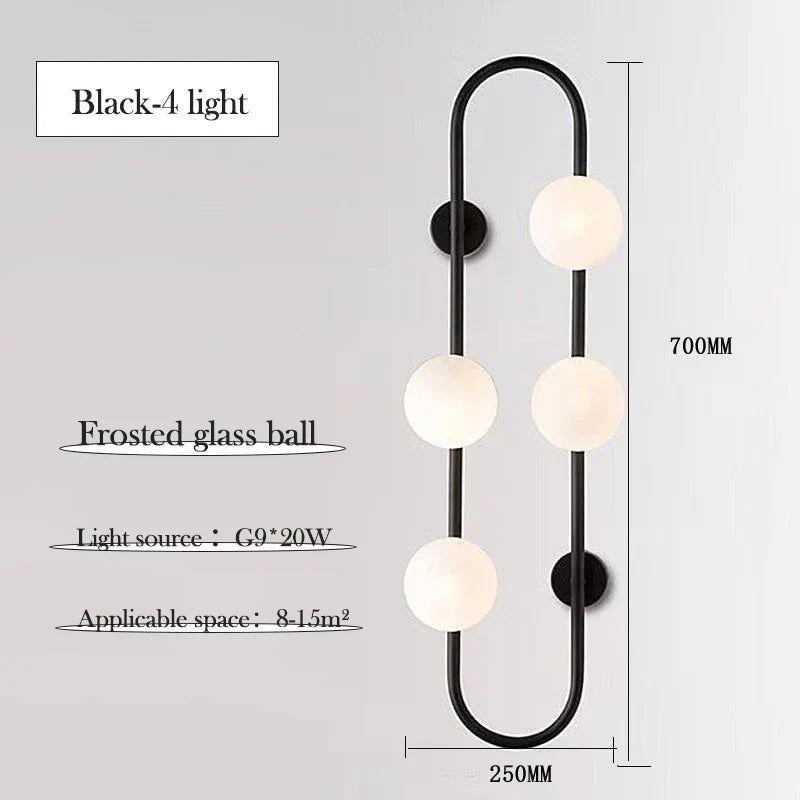 applique murale led en verre blanc laiteux pour décoration intérieure