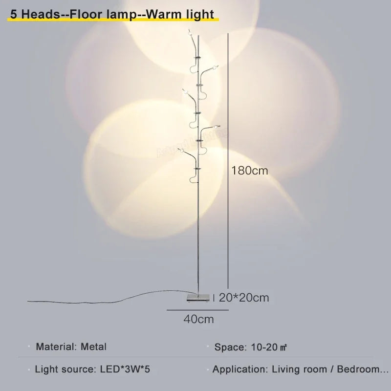 lampe de sol décorative luxe à projection dombres crépuscule et aube