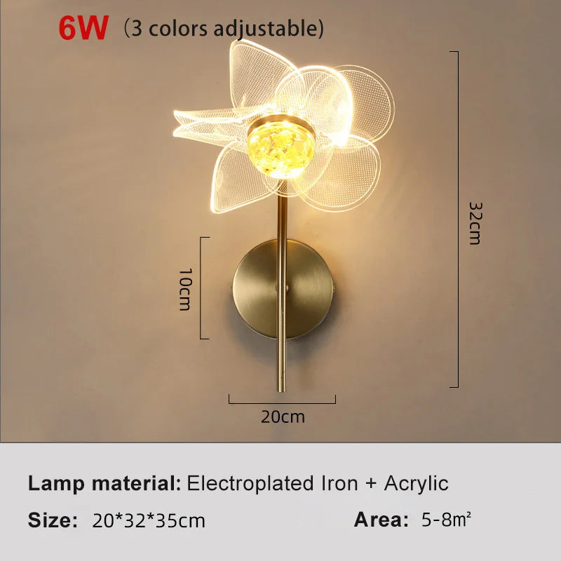 Modern Led personalized decoration lotus leaf garden wall lamp, bedside bedroom, living room, staircase, corridor, kitchen backg