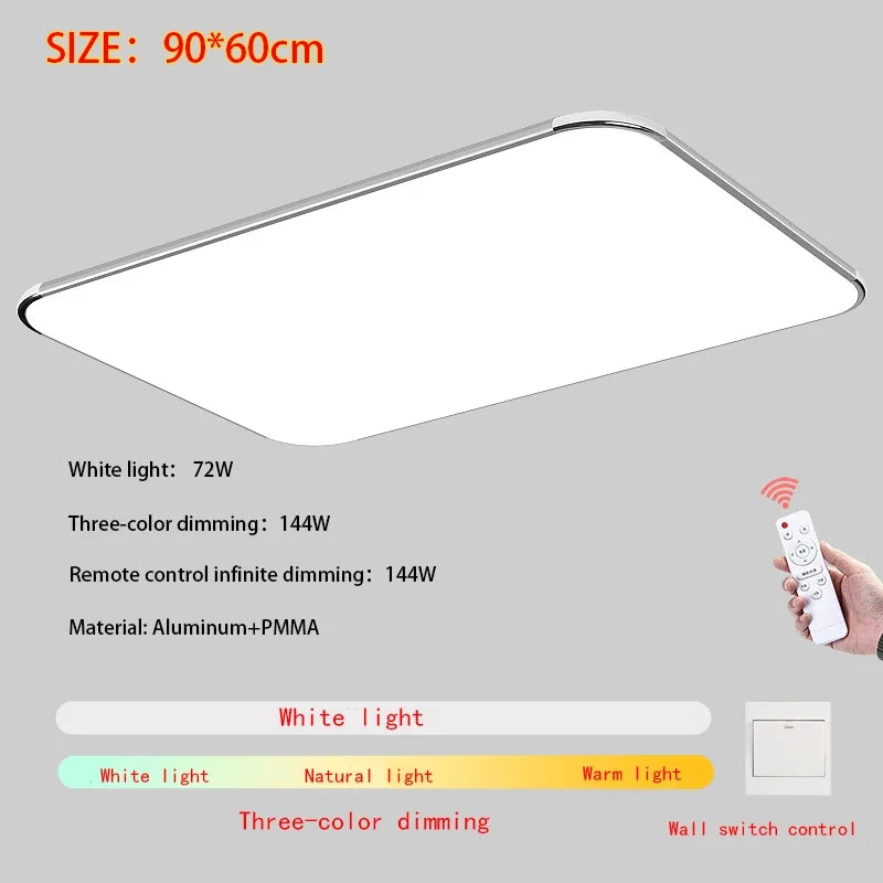 Modern Living Room Light 2024 Ultra Thin LED Ceiling Light Remote Control Dimming Restaurant Bedroom Balcony Panel Light