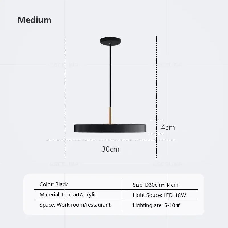 suspension led moderne lumière disque suspendus décoration luminaire lustre