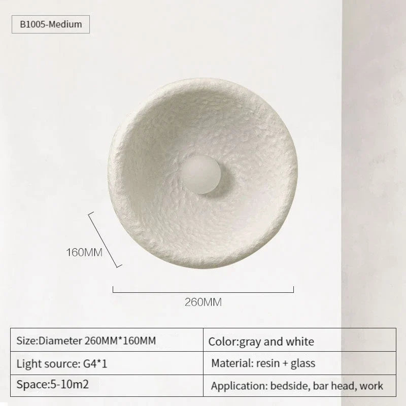 Wabi Sabi – applique murale LED Vintage en résine et verre