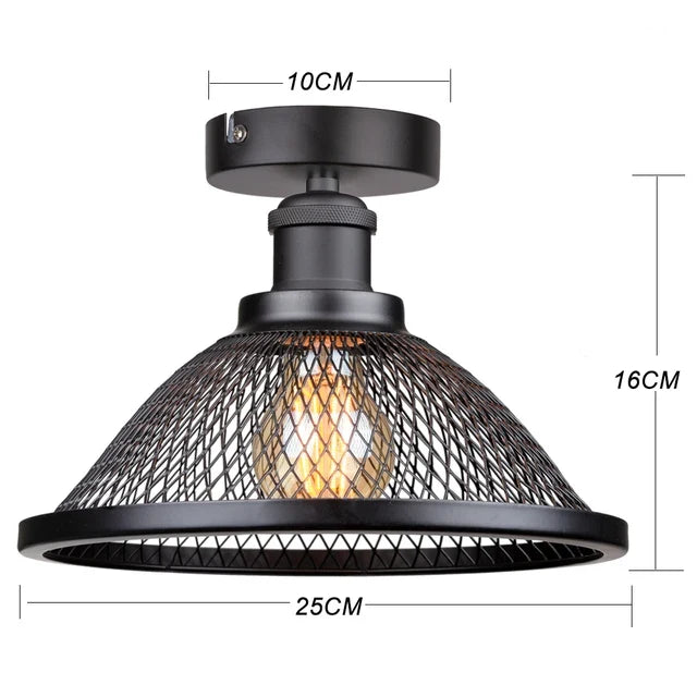 suspension Vintage rétro noir fer Net-Cage cuisine E27 LED pour chambre salon Restaurant
