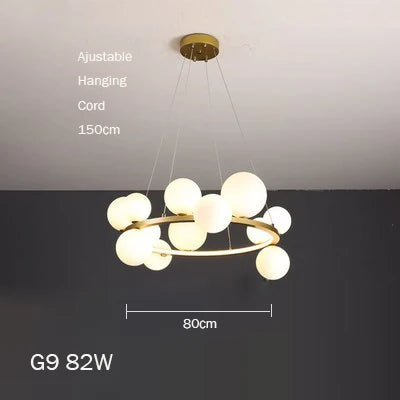 suspension lustre design bulle en verre créatif moderne