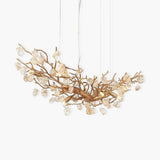 Lustre horizontal à branches de laiton et cristaux ambrés — Fourrage