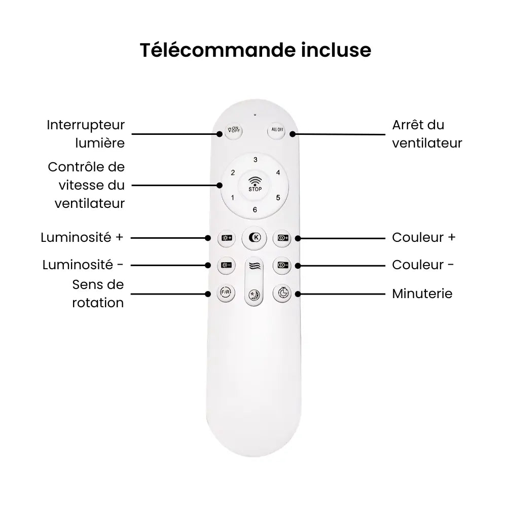 Ventilateur de plafond à trois pales noyer et globe LED — Cherline