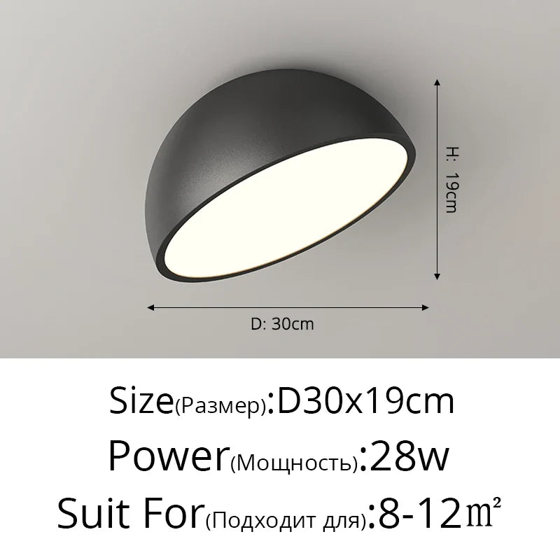 Plafonniers Led créatifs en acrylique blanc et noir