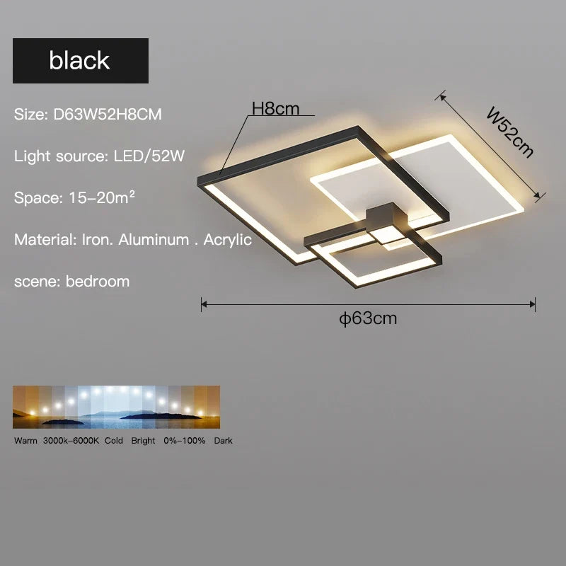 plafonnier led moderne design rectangulaire minimaliste lumineux