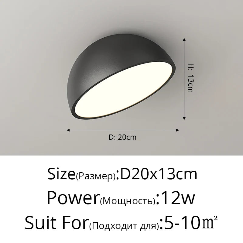 Plafonniers Led créatifs en acrylique blanc et noir