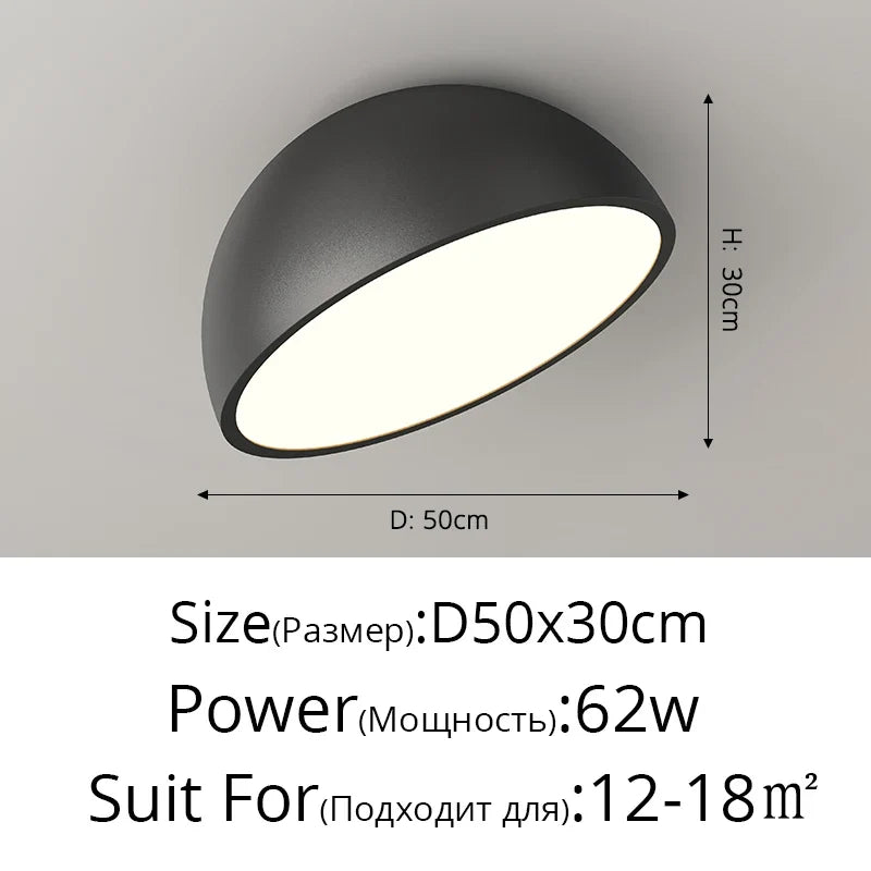 Plafonniers Led créatifs en acrylique blanc et noir