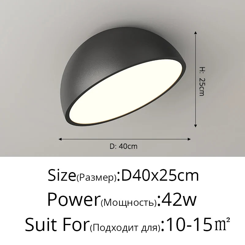 Plafonniers Led créatifs en acrylique blanc et noir