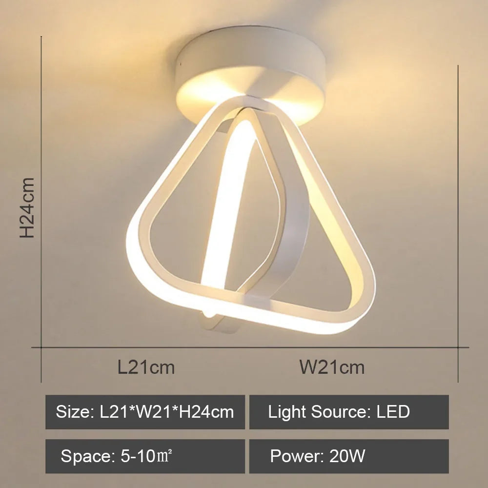 plafonnier led moderne triangle éclairage intérieur lustre