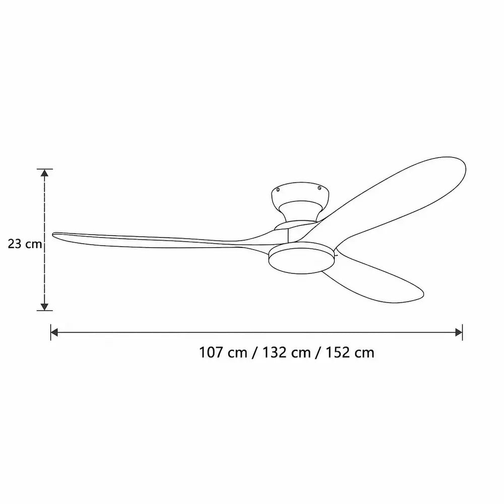 Ventilateur de plafond en bois naturel à dôme lumineux — Cerisier