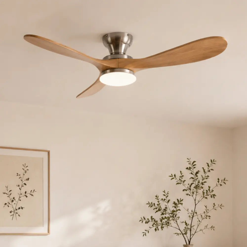 Ventilateur de Plafond Silencieux Bois Naturel LED — Cerisier