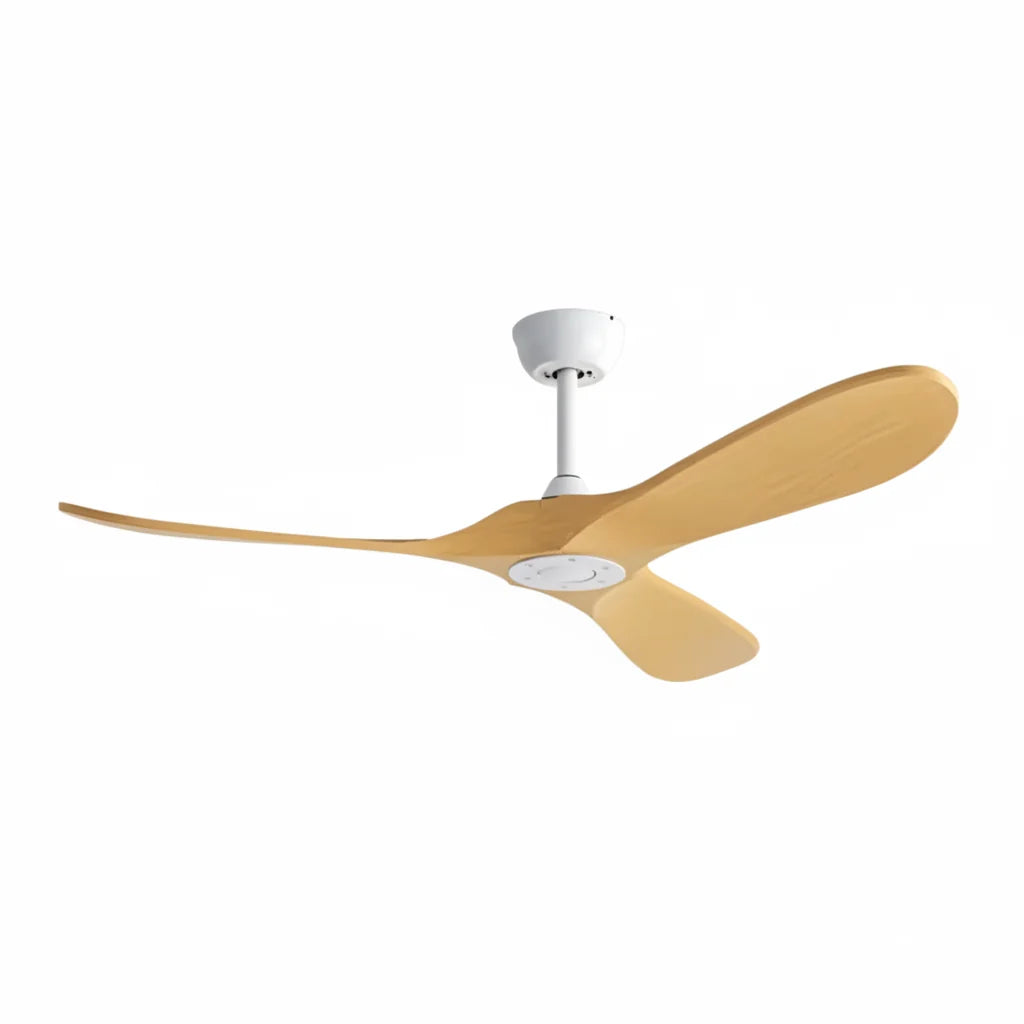 Ventilateur Plafond Silencieux Vintage - Blanc et ABS Marron — Arbousier