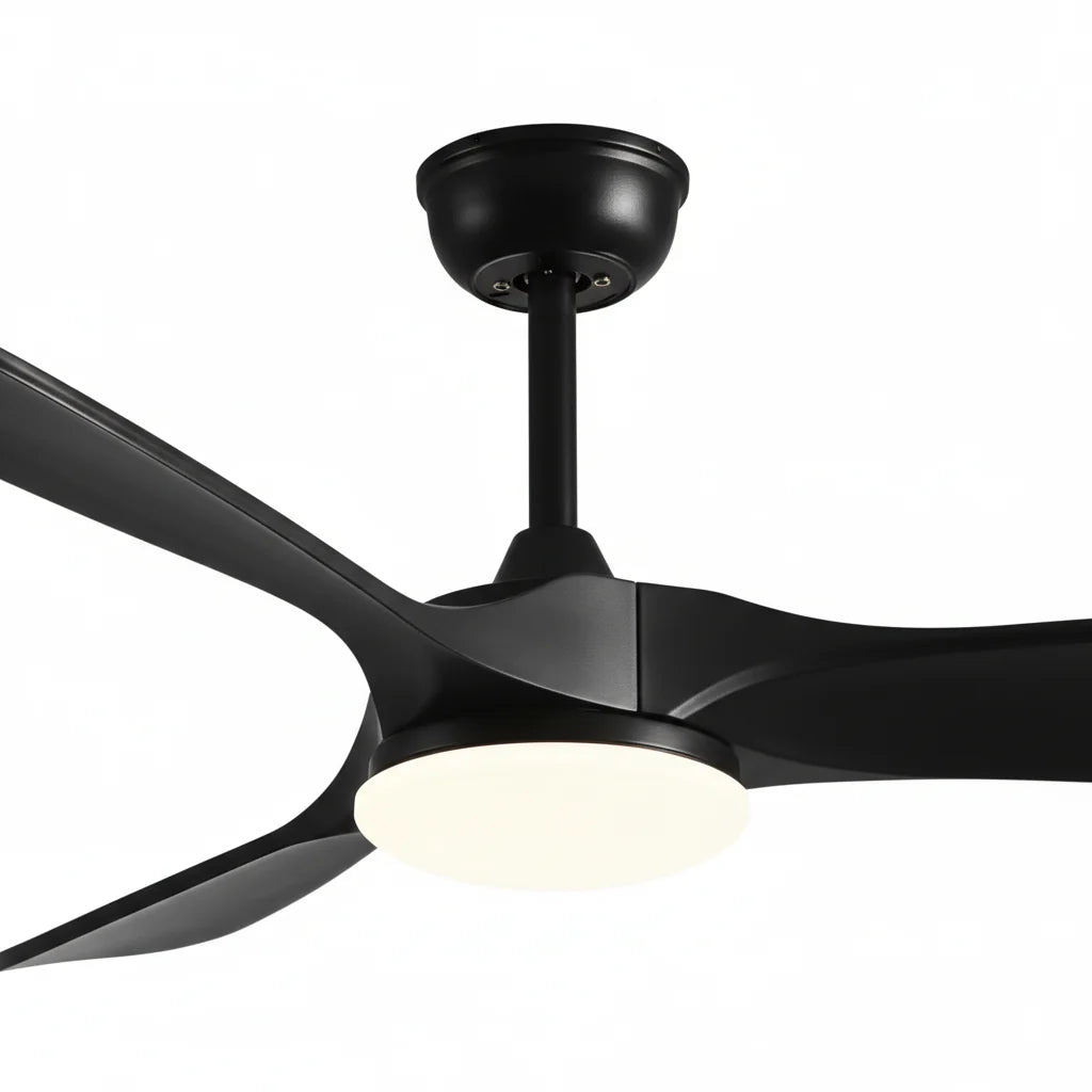 Ventilateur de plafond LED entièrement noir à trois pales — Anémone