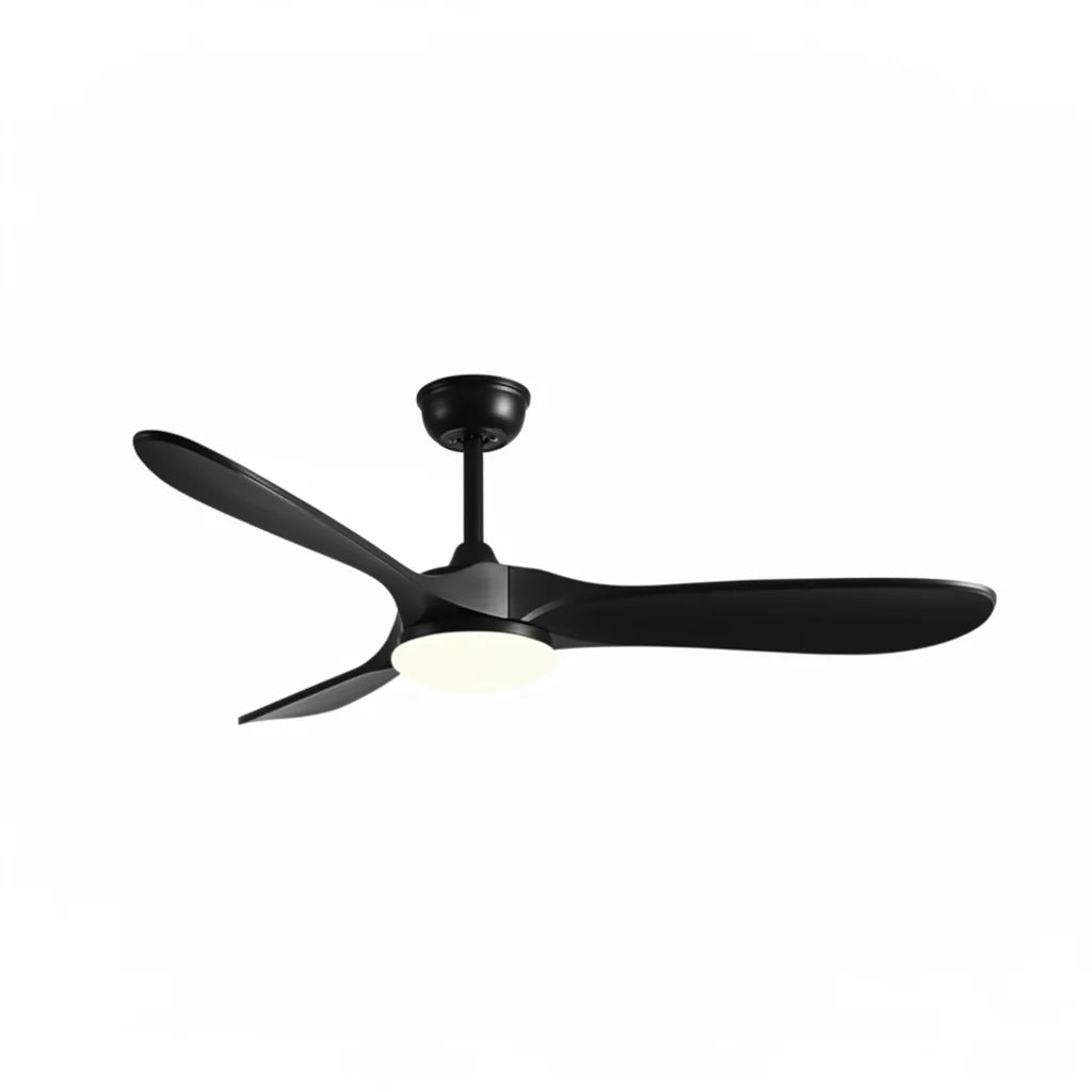 Ventilateur Plafond Silencieux Vintage avec LED - Noir et ABS Noir — Anémone