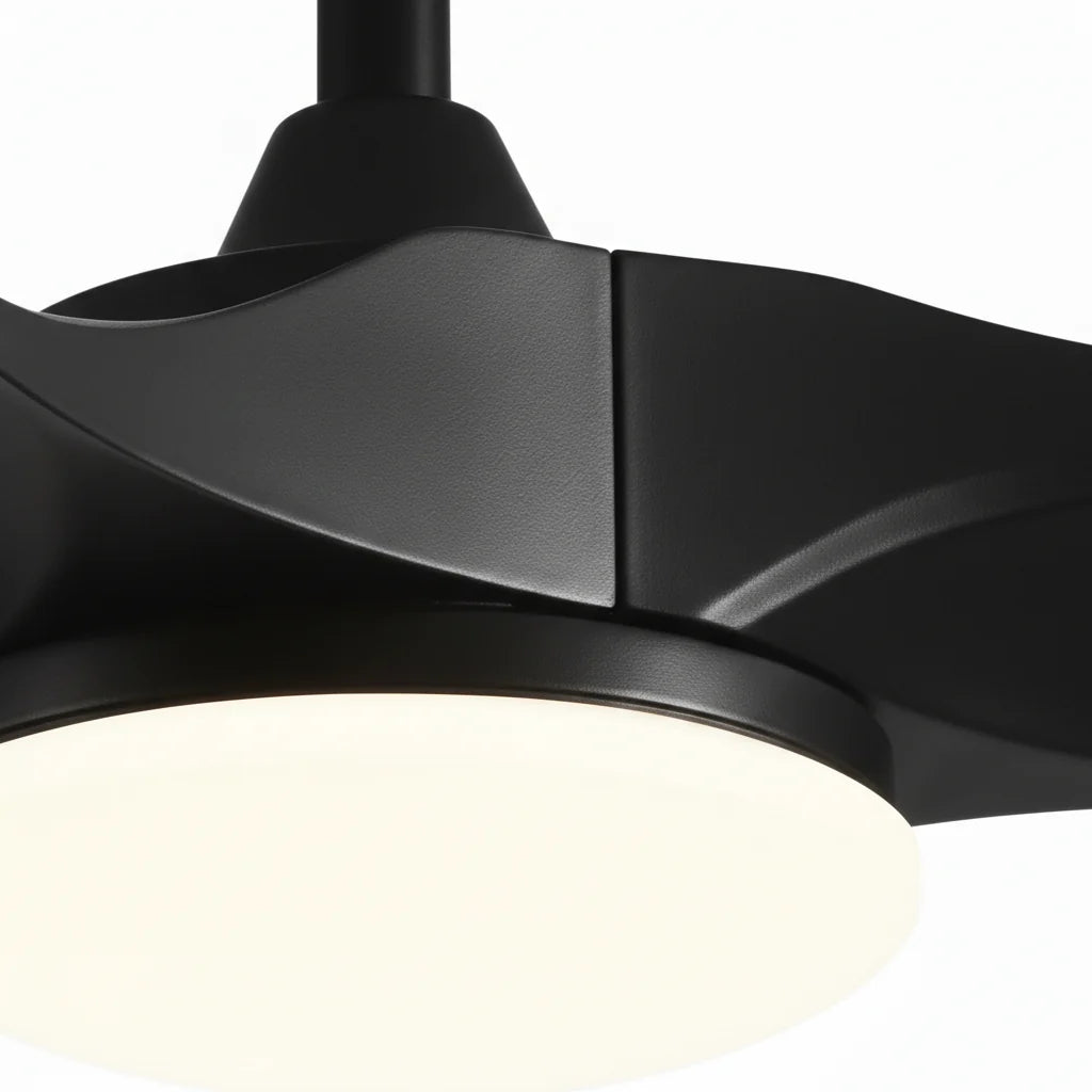 Ventilateur de plafond LED entièrement noir à trois pales — Anémone