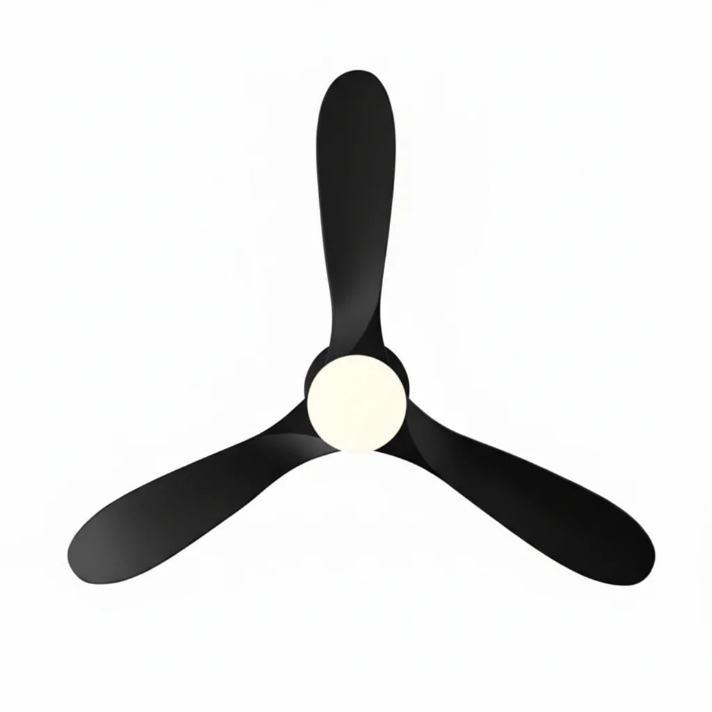 Ventilateur de plafond LED entièrement noir à trois pales — Anémone