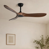 Ventilateur de plafond noir à pales en bois foncé — Ciguë