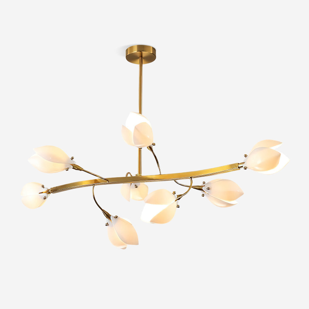 Lustre Branches de Pétales Courbés — Vannerie