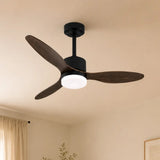 Ventilateur de plafond à trois pales noyer et globe LED — Cherline
