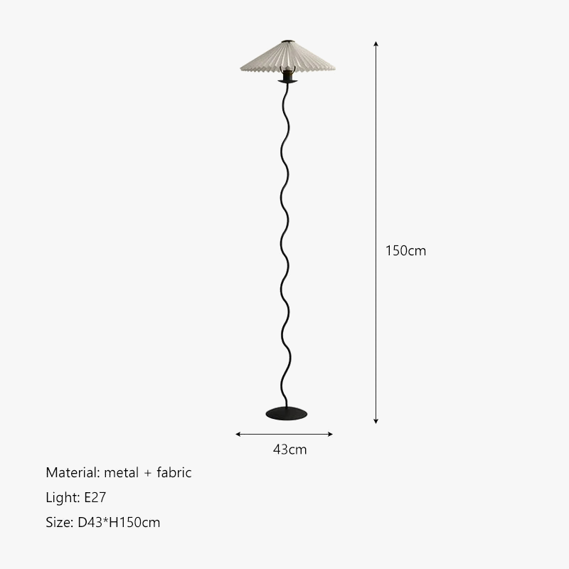 Abat-jour LED en tissu plissé nordique