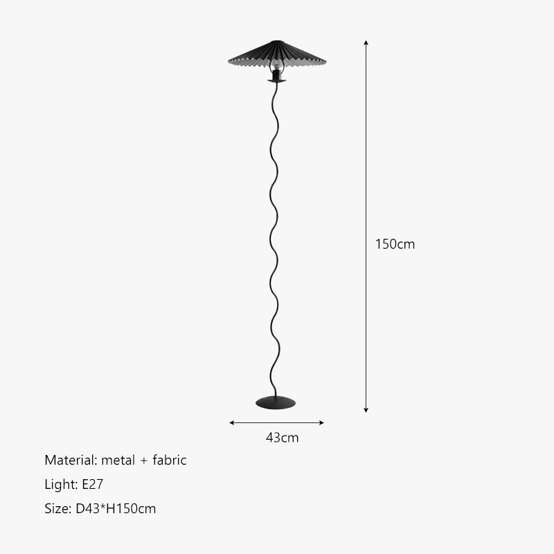 Abat-jour LED en tissu plissé nordique