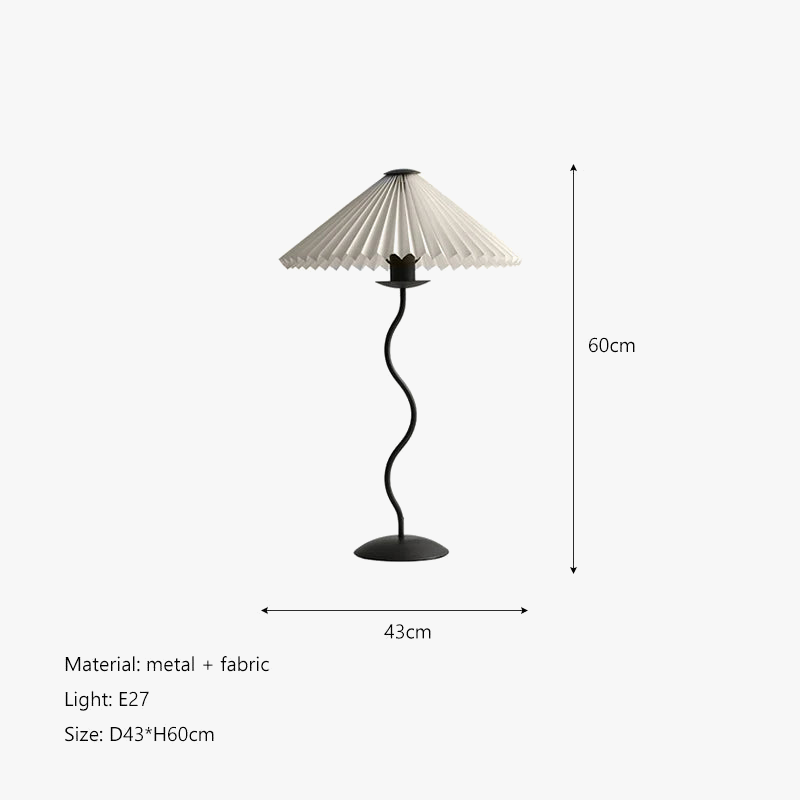 Abat-jour LED en tissu plissé nordique