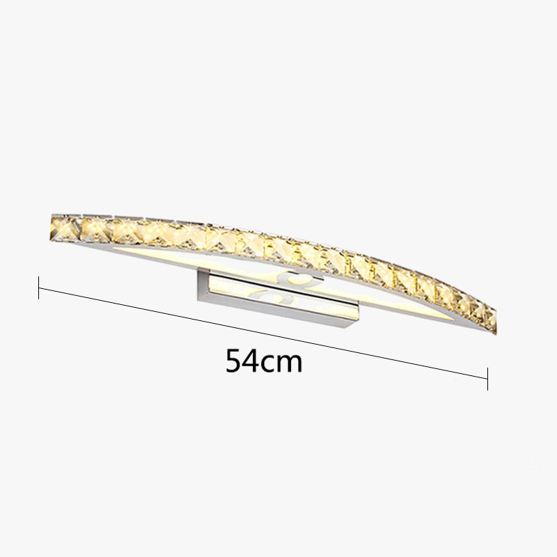 applique murale salle de bain LED miroir lumière en acier inoxydable cristal maquillage salle de bain lumières 44 cm/54 cm