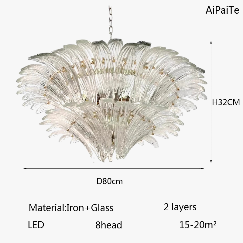 AiPaiTe français Vintage Murano verre LED lustre pour salon escalier Villa hôtel hall en forme de palmier lustre en verre