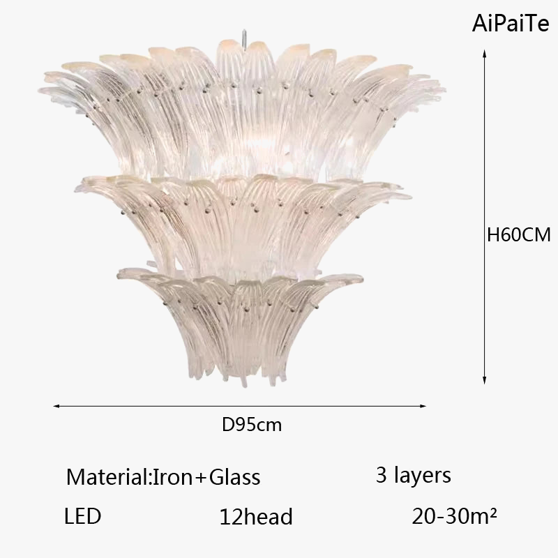 AiPaiTe français Vintage Murano verre LED lustre pour salon escalier Villa hôtel hall en forme de palmier lustre en verre