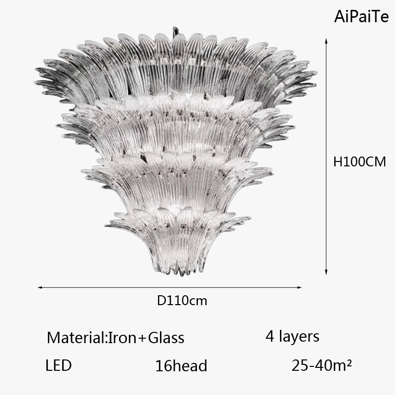 AiPaiTe français Vintage Murano verre LED lustre pour salon escalier Villa hôtel hall en forme de palmier lustre en verre