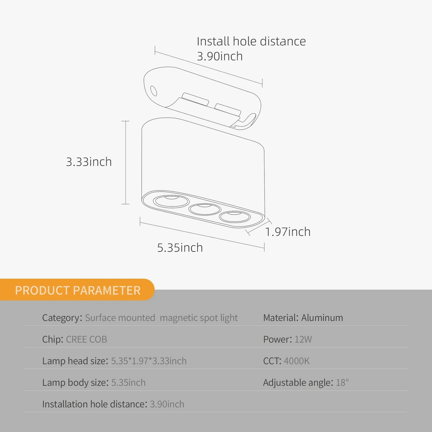 aisilan led plafonnier projecteur magnétique surface angle réglable