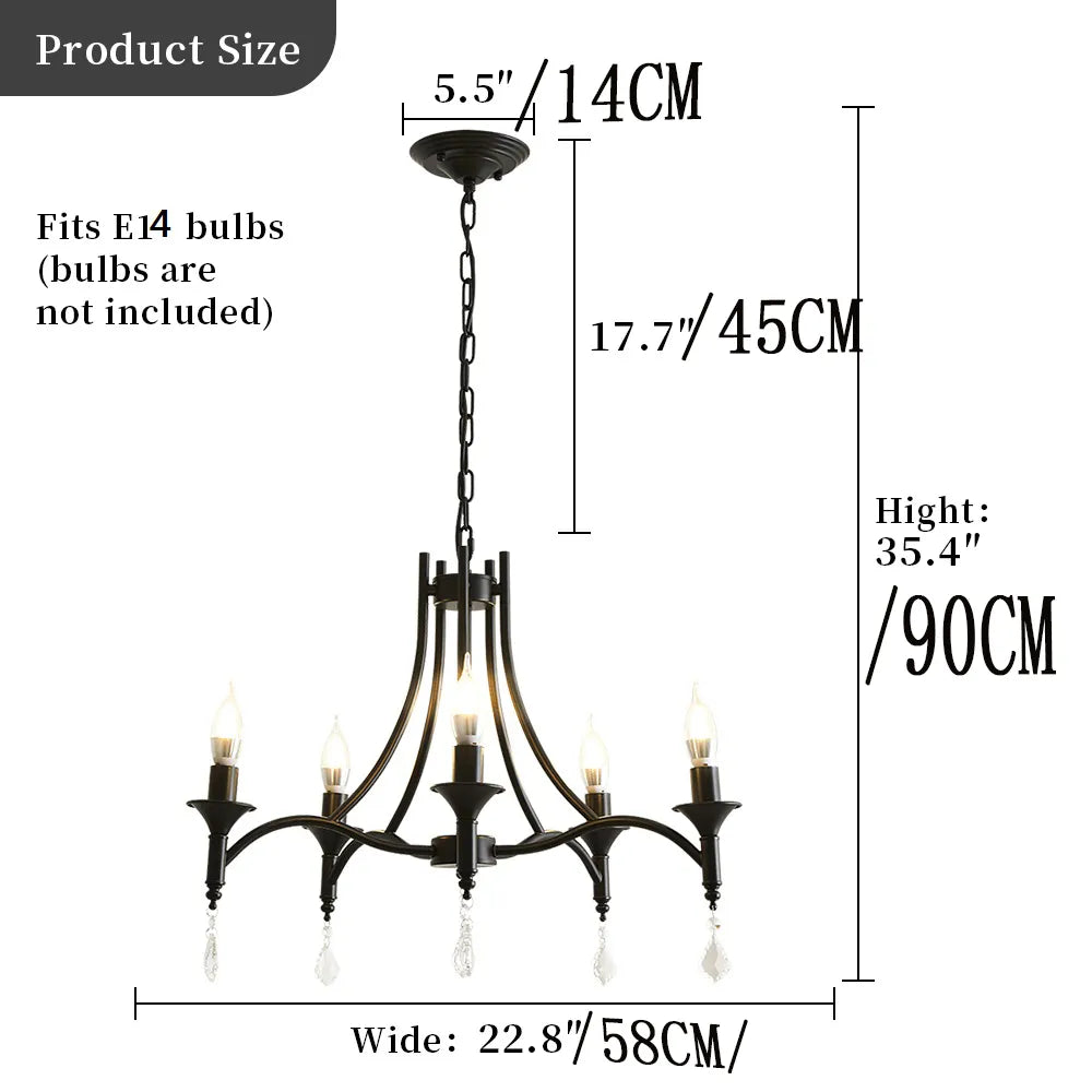 Lustre en Fer Forgé avec Bougies