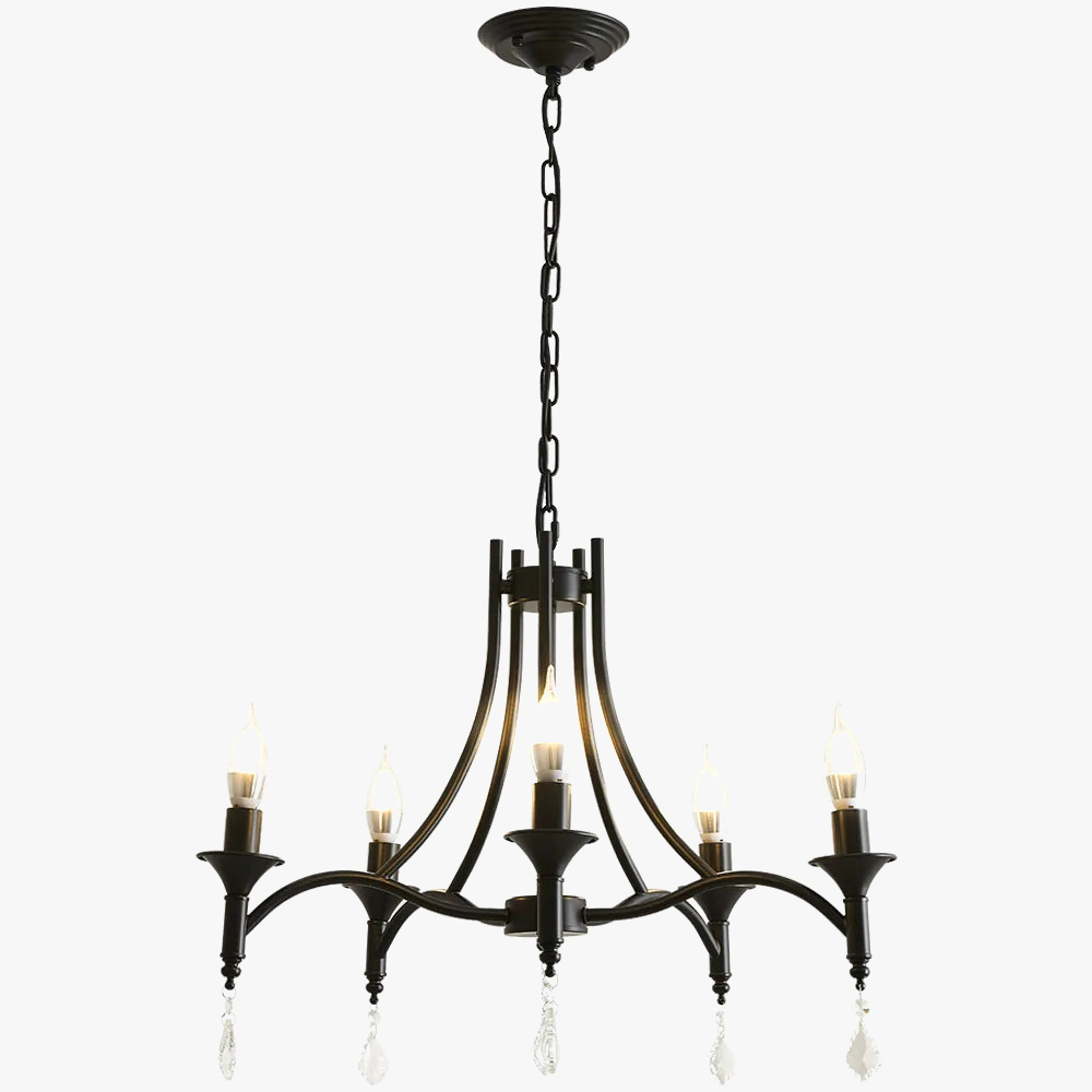 Lustre en Fer Forgé avec Bougies