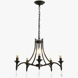 Lustre en Fer Forgé avec Bougies