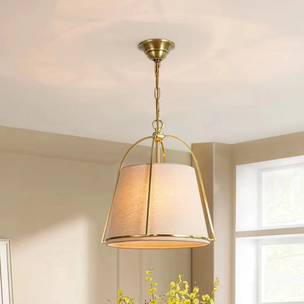 Lustre Américain Simple en tissu et métal style minimaliste