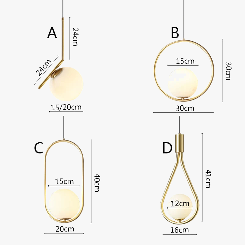 Suspension Anneau en métal noir LED