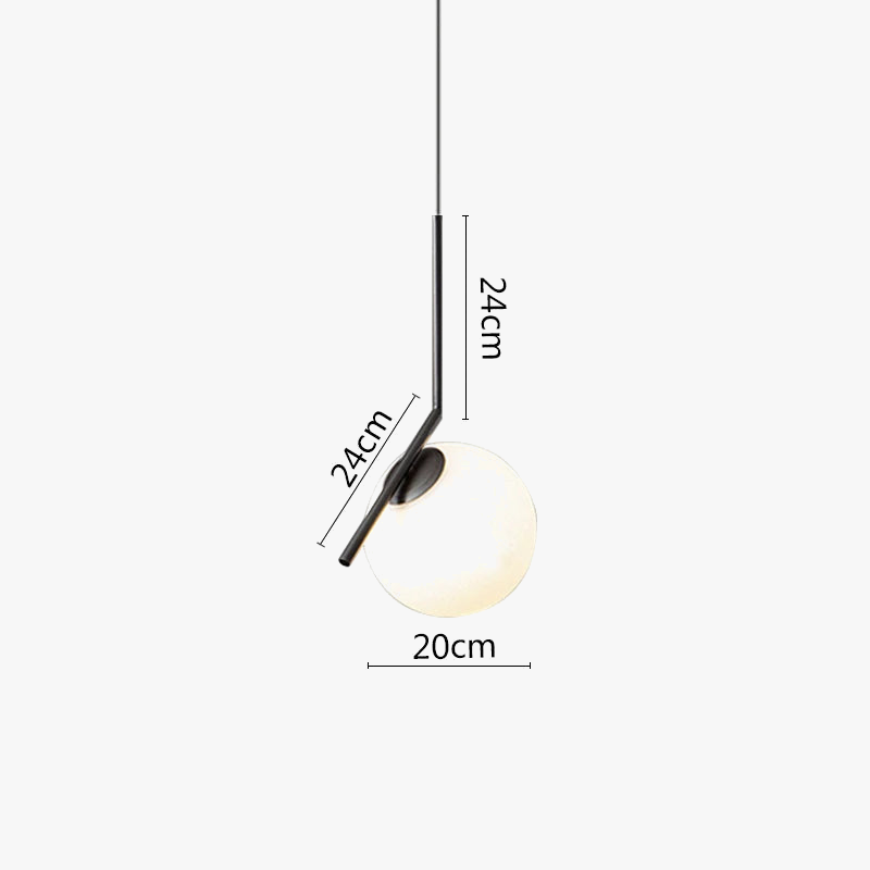 Suspension Anneau en métal noir LED