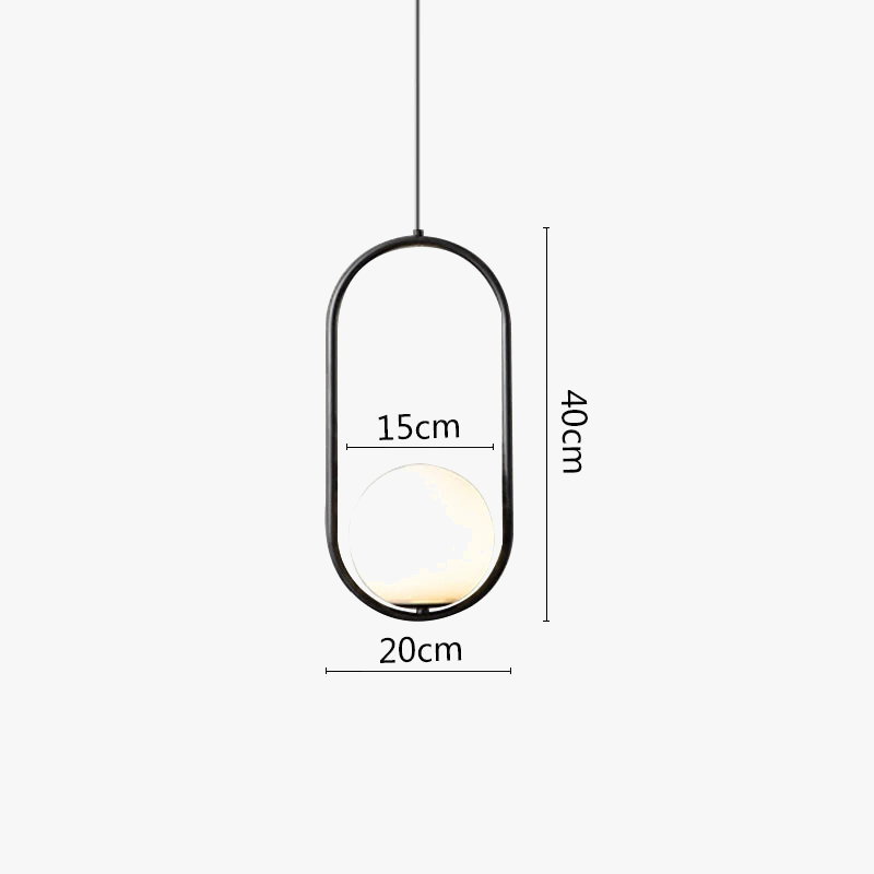 Suspension Anneau en métal noir LED