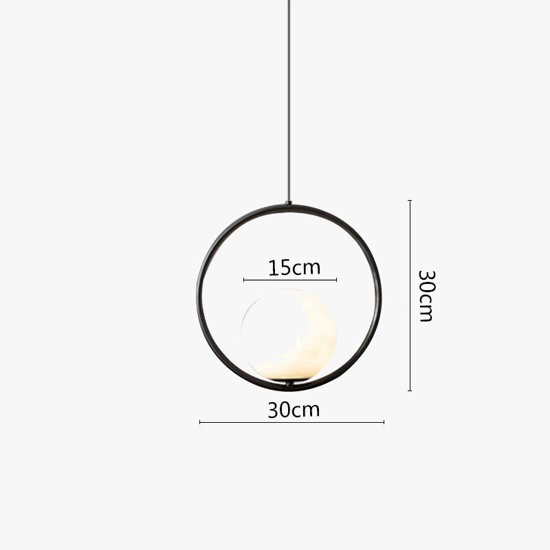 Suspension Anneau en métal noir LED