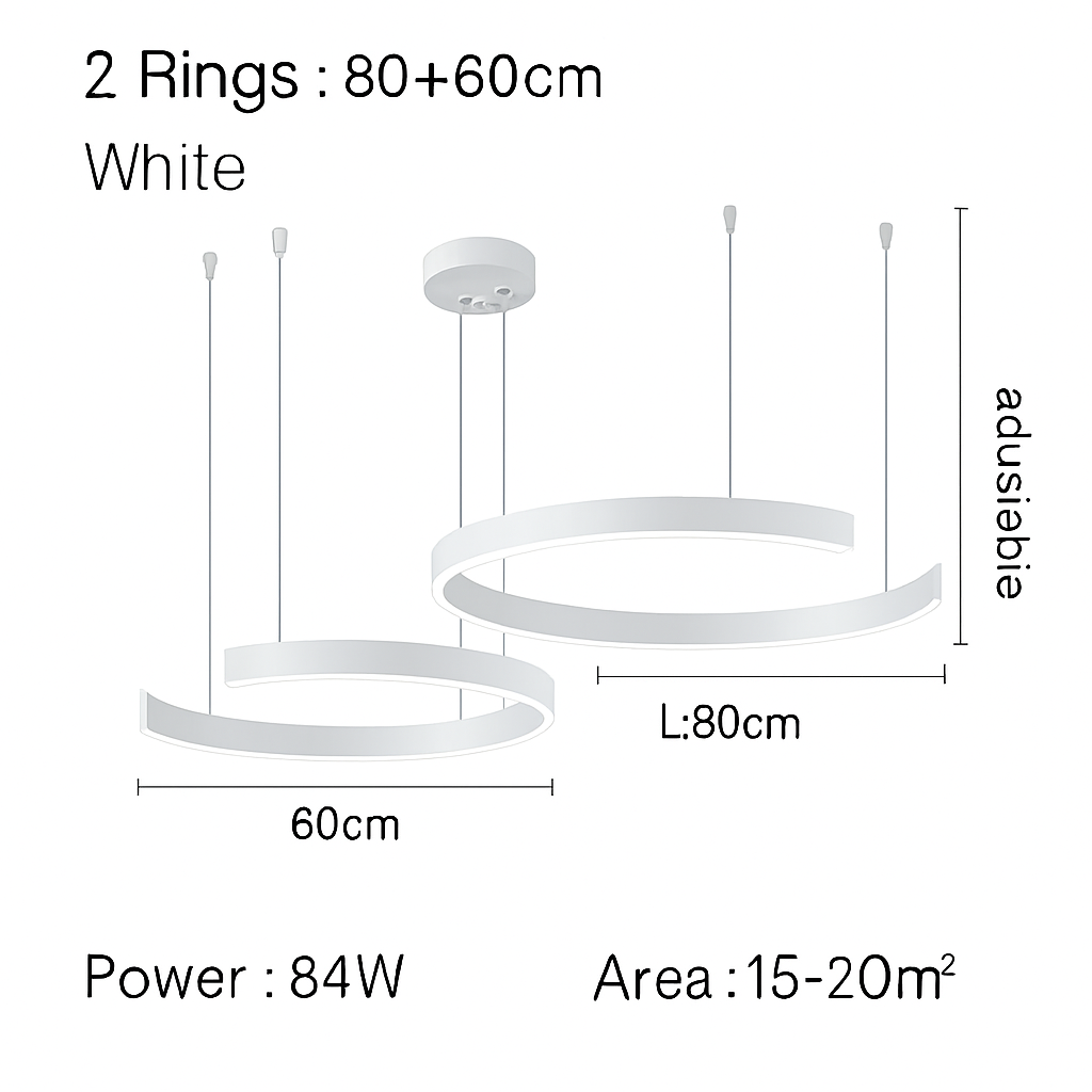 Anneau nordique suspension LED lampe réglable pour salle à manger salon Table centrale cuisine lustre décor à la maison lustres luminaire