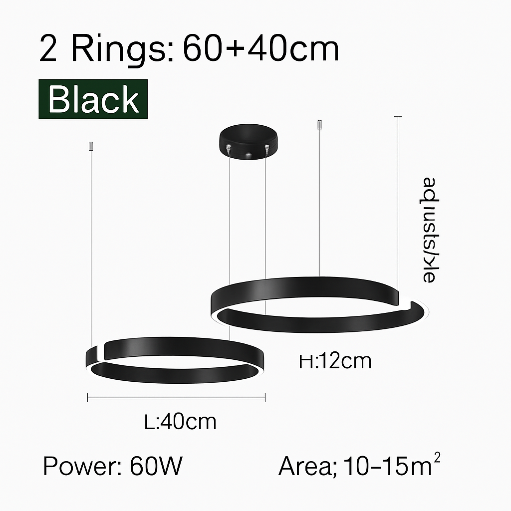 Anneau nordique suspension LED lampe réglable pour salle à manger salon Table centrale cuisine lustre décor à la maison lustres luminaire