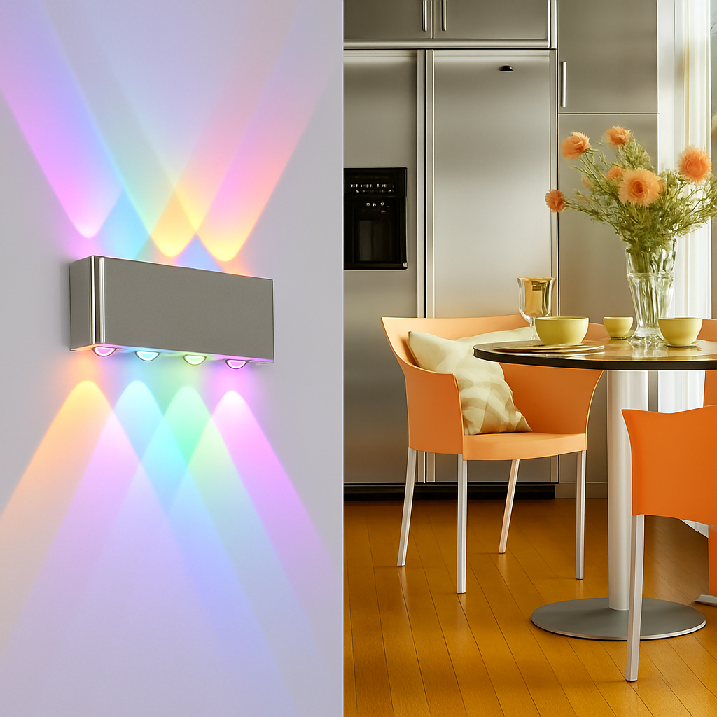 Applique chromé avec LED de couleur Sconce
