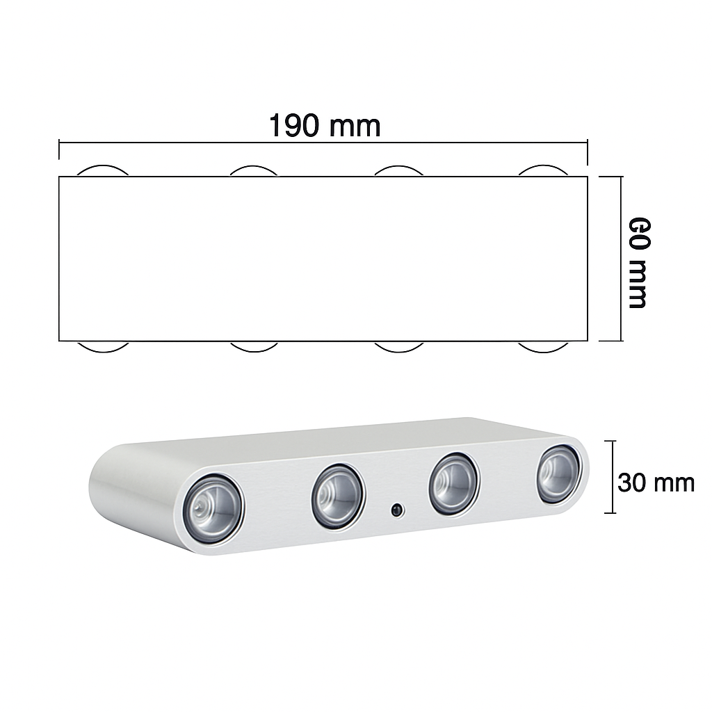 Applique chromé avec LED de couleur Sconce