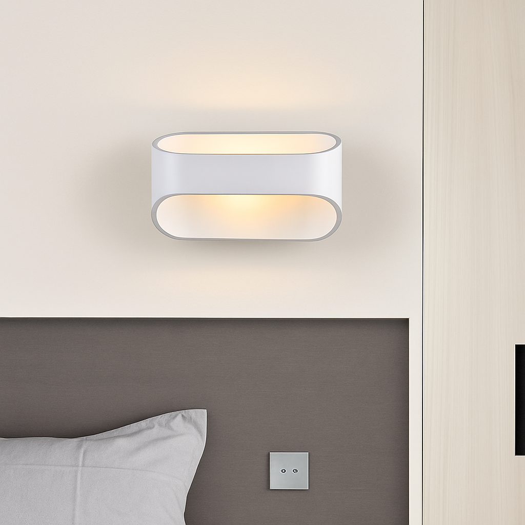 Applique design LED en aluminium blanc Sconce